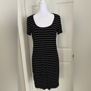 Calvin Klein Black and White Striped Mini Dress Size Medium